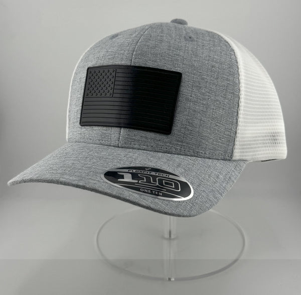Melange Silver/ White with blacked out American Flag
