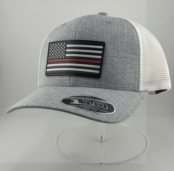Melange Silver/ White with the "Thin Red LIne" American Flag