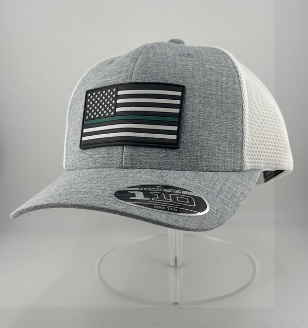 Melange Silver/ White with the "Thin Green Line" American Flag