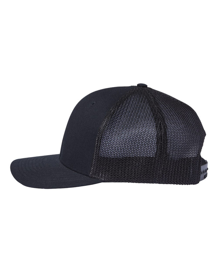 black trucker hat
