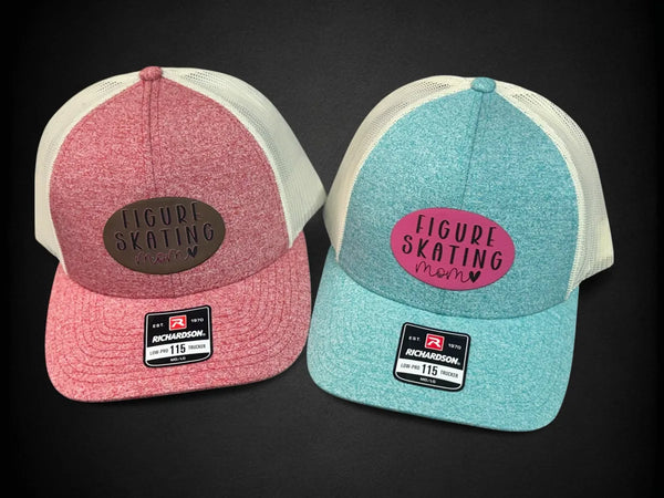 pink blue and white hats 